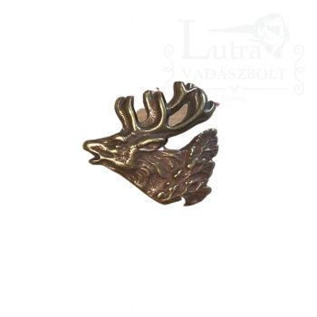 Bőgő Szarvasbikafej Levéllel bronz színű kitűző