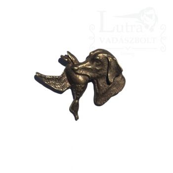 Vizsla fej madárral bronz színű kitűző